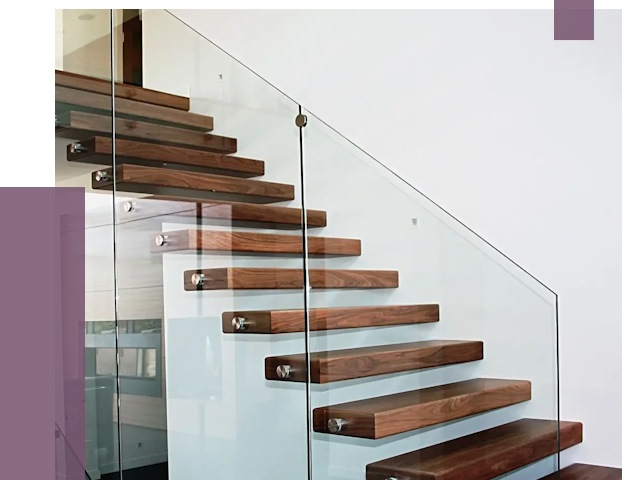 Стеклянные перила для лестницы в Мегионе от 15116 руб.