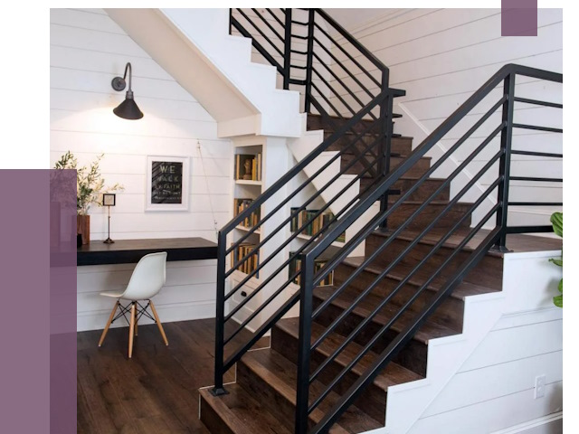 Перила для лестницы в доме в Мегионе от 7558 руб. — ПРОЛЁТ-Мго