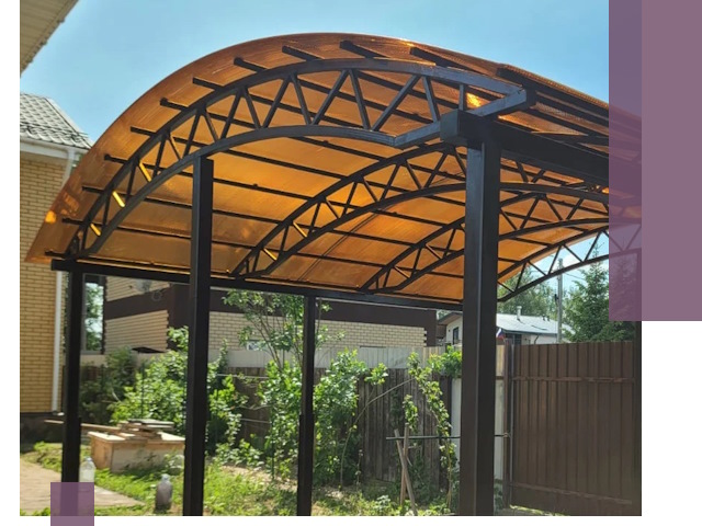 Изготовление навесов под ключ в Мегионе из качественных материалов