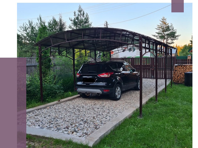 Навесы для автомобиля в Мегионе от 13396 руб.  | ПРОЛЁТ-Мго