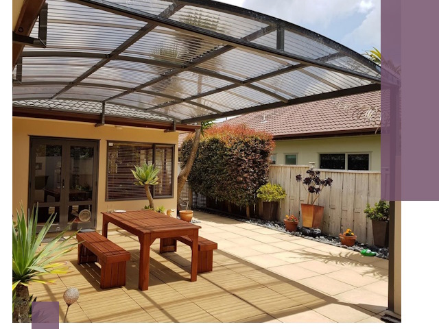 Навесы во двор под ключ в Мегионе — изготовление и монтаж