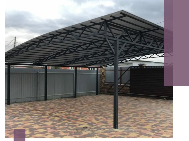 Металлические навесы под ключ в Мегионе — изготовление и монтаж