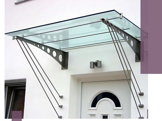 Козырьки над входом под ключ в Мегионе — изготовление и монтаж