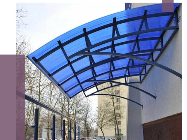 Козырьки из поликарбоната в Мегионе от 4379 руб. под ключ | ПРОЛЁТ-Мго