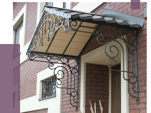 Двускатные козырьки в Мегионе под ключ от 13031 руб.