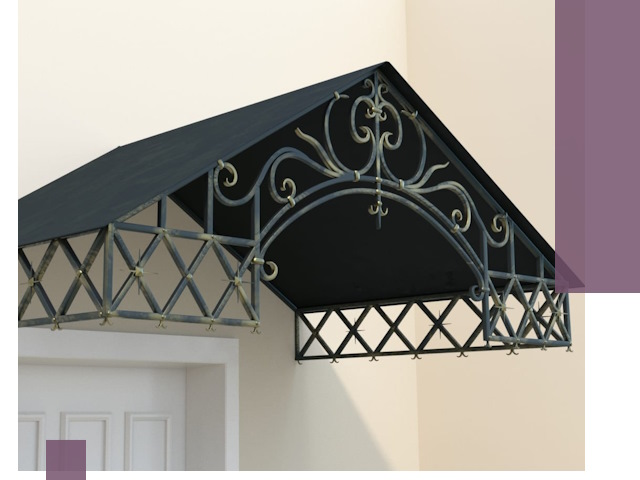 Двускатные металлические козырьки под ключ в Мегионе